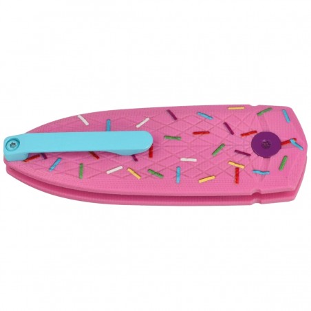 Nóż składany Bestech QUQU Pink/Printed Sprinkle Pattern G10, Blue 14C28N by Gogo (BG57C-2)