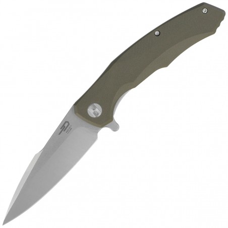 Nóż składany Bestech Warwolf Army Green G10, Stonewashed/Satin D2 (BG04B)