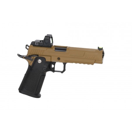 Pistolet ASG Arcturus Vanguard 5" Hi-Capa GBB Optics Ready z kolimatorem ARS-1 Half-Tan