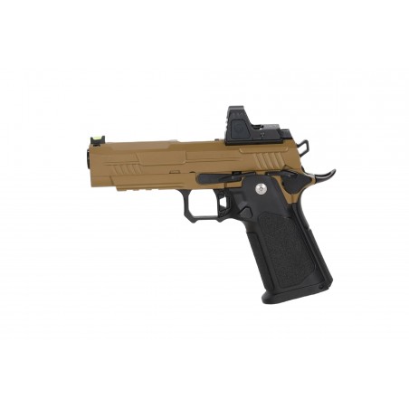 Pistolet ASG Arcturus Vanguard 4.3" Hi-Capa GBB Optics Ready z kolimatorem ARS-1 Half-Tan