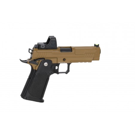 Pistolet ASG Arcturus Vanguard 4.3" Hi-Capa GBB Optics Ready z kolimatorem ARS-1 Half-Tan