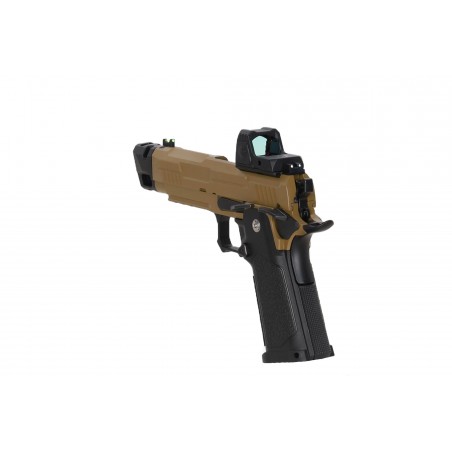 Pistolet ASG Arcturus Vanguard 4.3" Hi-Capa GBB OR z kolimatorem ARS-1 + kompensatorem Half-Tan