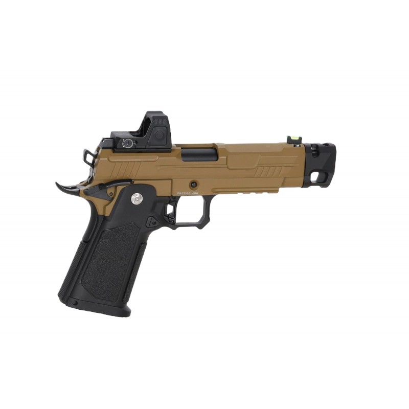 Pistolet ASG Arcturus Vanguard 4.3" Hi-Capa GBB OR z kolimatorem ARS-1 + kompensatorem Half-Tan