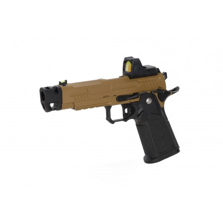 Pistolet ASG Arcturus Vanguard 4.3" Hi-Capa GBB OR z kolimatorem ARS-1 + kompensatorem Half-Tan
