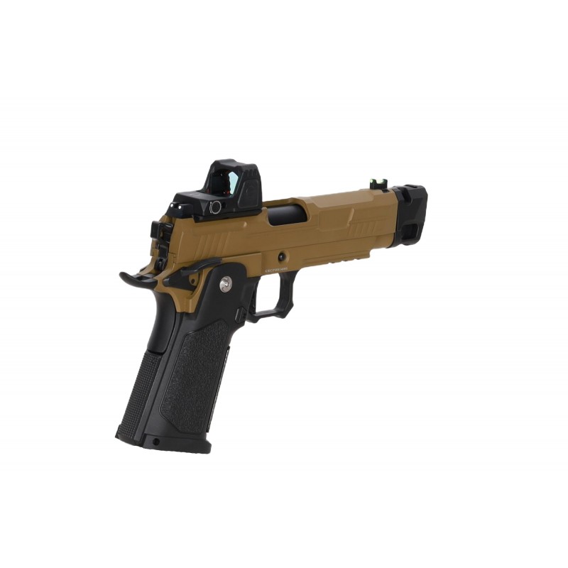 Pistolet ASG Arcturus Vanguard 4.3" Hi-Capa GBB OR z kolimatorem ARS-1 + kompensatorem Half-Tan