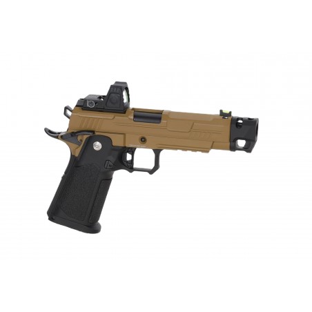 Pistolet ASG Arcturus Vanguard 4.3" Hi-Capa GBB OR z kolimatorem ARS-1 + kompensatorem Half-Tan