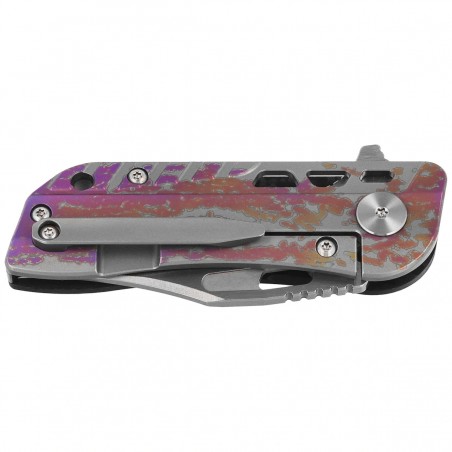 Nóż składany Bestech Engine Bowie Carbon Fiber/Colorful Flamed Titanium, Bead Blasted/Satin CPM S35VN (BT1806D)