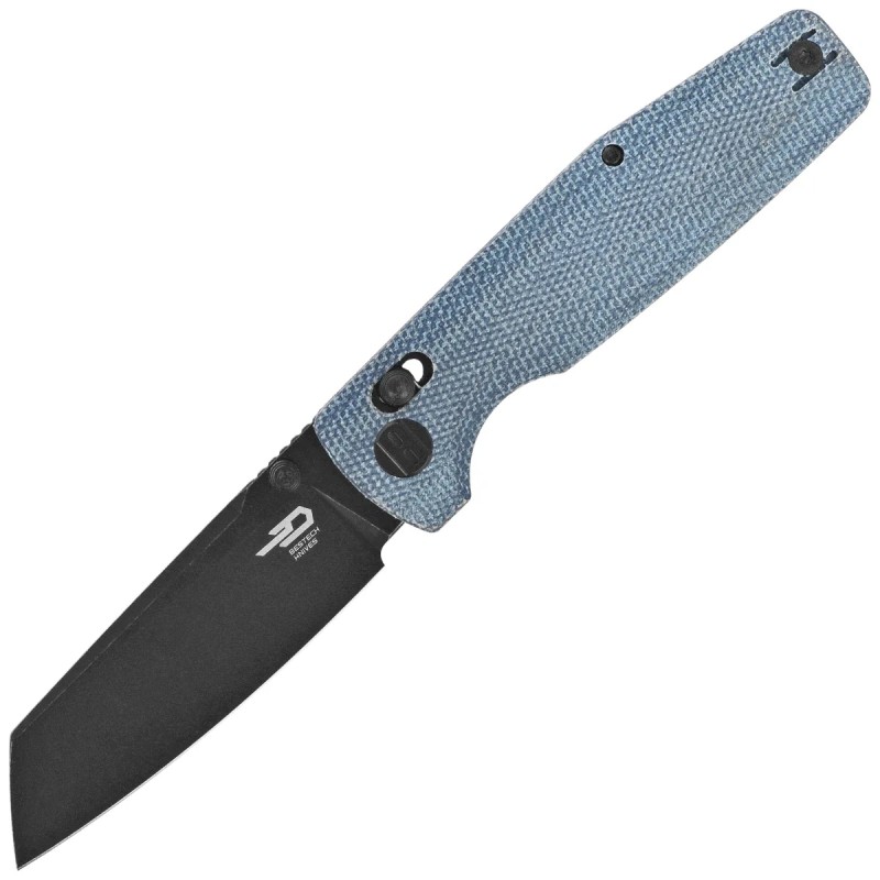Nóż składany Bestech Slasher Blue Micarta, Black Stonewashed D2 (BG56C-2)