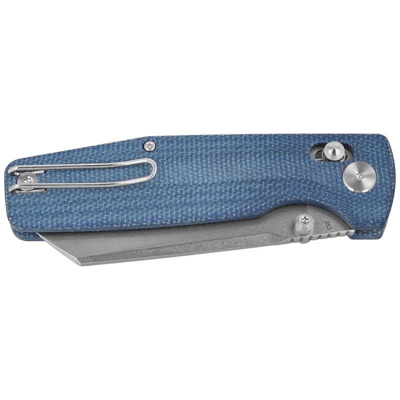 Nóż składany Bestech Slasher Blue Micarta, Stonewashed D2 (BG56C-1)