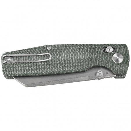 Nóż składany Bestech Slasher Green Micarta, Stonewashed D2 (BG56B-1)