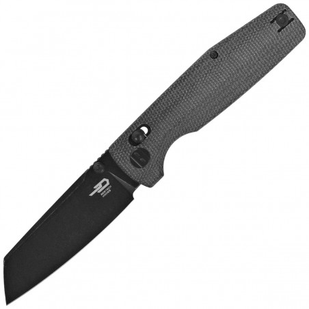 Nóż składany Bestech Slasher Black Micarta, Black Stonewashed D2 (BG56A-2)