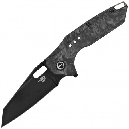 Nóż składany Bestech Nyxie 3 Black Titanium / Marble Carbon Fiber, Black DLC CPM S35VN by Todd Knife and Tool (BT2308D)