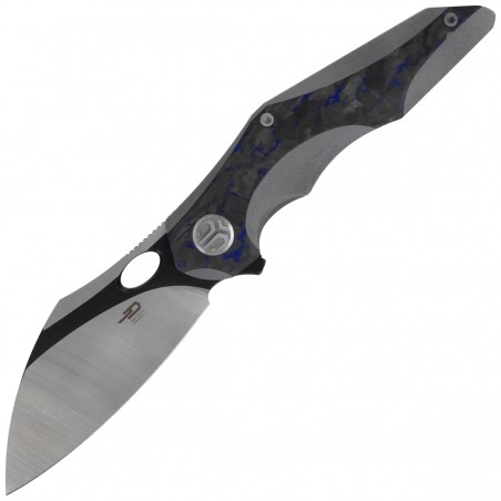 Nóż składany Bestech Nogard Grey Titanium/Black Blue Marbled Carbon Fiber, Satin/Black Stonewashed M390 by Kombou (BT2105A)