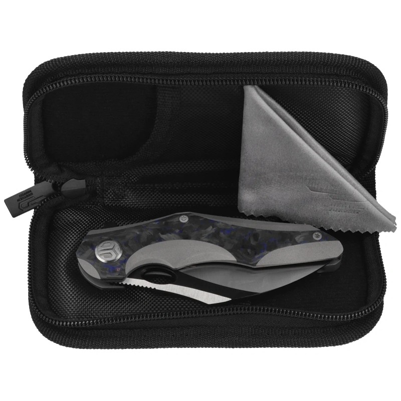 Nóż składany Bestech Nogard Grey Titanium/Black Blue Marbled Carbon Fiber, Satin/Black Stonewashed M390 by Kombou (BT2105A)