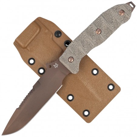 Nóż Fox Audax OD Green Canvas Micarta, Bronze PVD Becut by Trinova Solutions (FX-615)