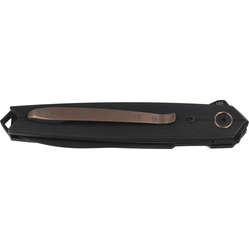 Nóż składany Fox Pacifico Black PVD Titanium, Black Stonewashed PVD MagnaCut by Bob Terzuola (FX-ATC-OG02 TIPVDSW)