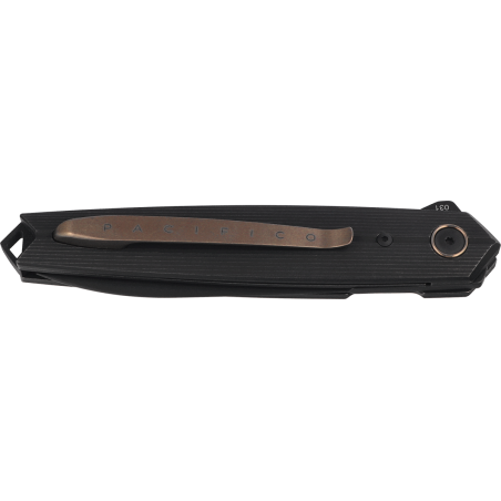 Nóż składany Fox Pacifico Black PVD Titanium, Black Stonewashed PVD MagnaCut by Bob Terzuola (FX-ATC-OG02 TIPVDSW)