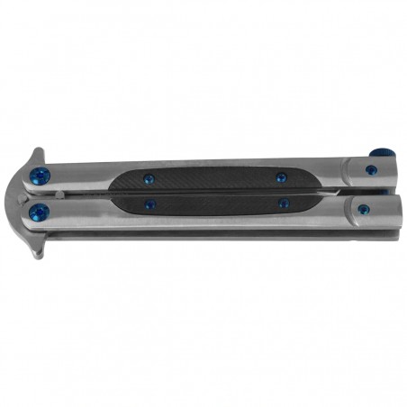 Nóż motylek Tokisu Balisong Black G10/Steel, CNC Satin 7Cr17Mov (02198)