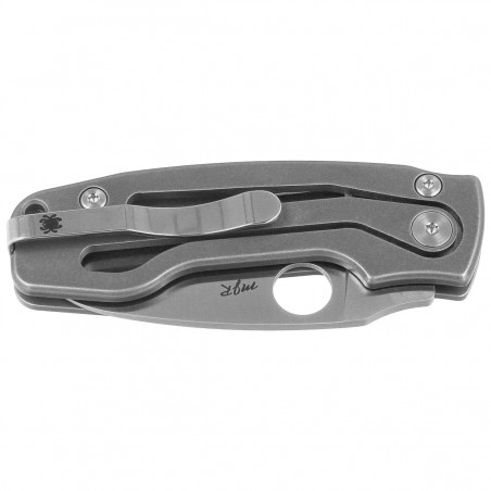 Nóż składany Spyderco Pits 2 Slipit Gray Titanium, Satin M398 by Mike Read (C269TIP)