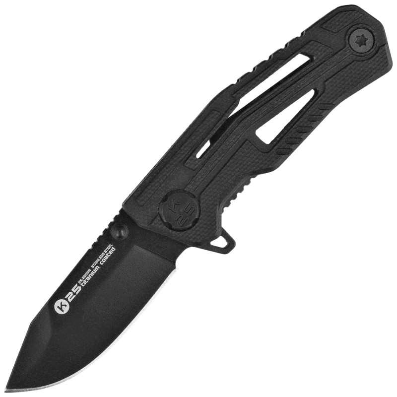 Nóż składany K25 RK-25006 Black G10, Black Titanium 7Cr17Mov