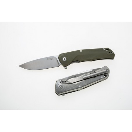 Nóż składany LionSteel T.R.E. G10 Green, Stone Washed Blade (TRE GGR)