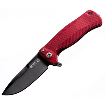 Nóż składany LionSteel SR22A Red Aluminum, Black Sleipner by Molletta (SR22A RB)