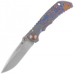 Nóż składany Spartan Blades Harsey Folder ''Babe'' Blue Titanium, Bronze HW, Satin MagnaCut by William W. Harsey (SF5BABE)