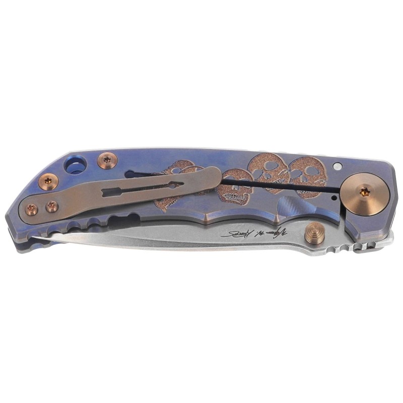 Nóż składany Spartan Blades Harsey Folder ''Babe'' Blue Titanium, Bronze HW, Satin MagnaCut by William W. Harsey (SF5BABE)
