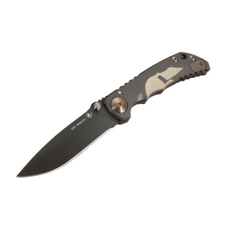 Nóż składany Spartan Blades Harsey Folder ''Gold Helmet'' Titanium, Black PVD MagnaCut