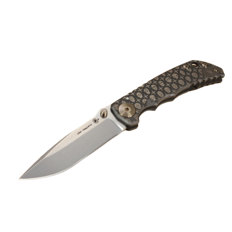 Nóż składany Spartan Blades Harsey Folder ''Gilded Skulls'' Titanium, Stonewashed MagnaCut