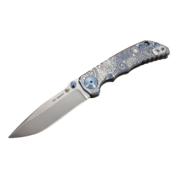 Nóż składany Spartan Blades Harsey Folder ''Paisley Blue'' Titanium, Stonewashed MagnaCut
