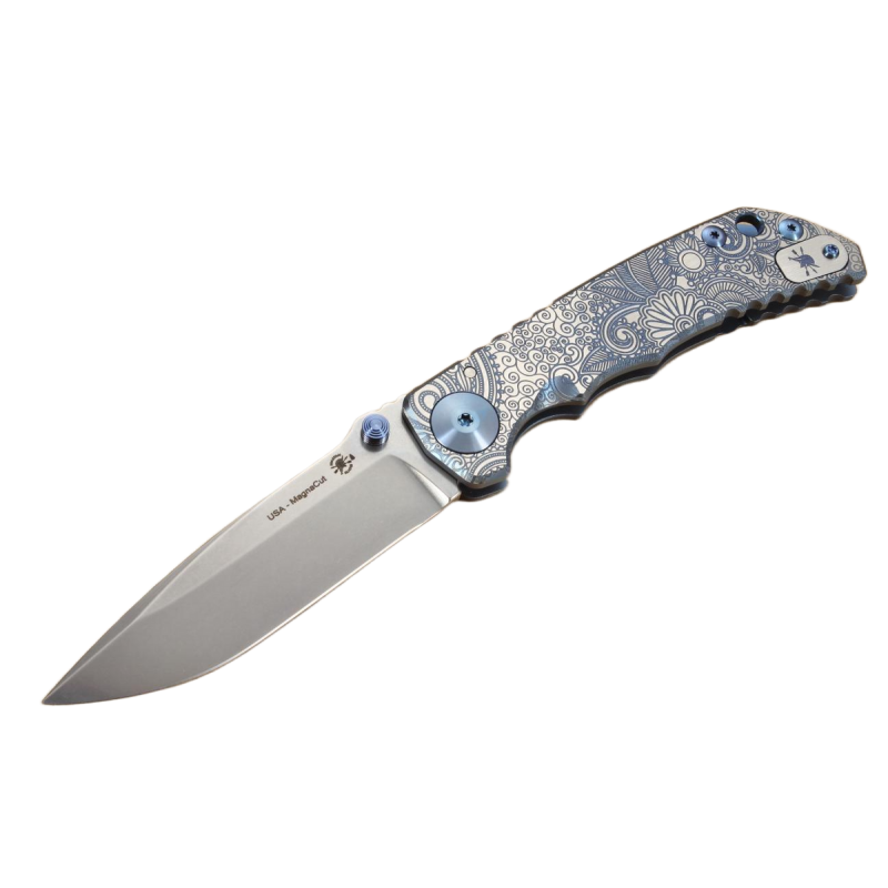 Nóż składany Spartan Blades Harsey Folder ''Paisley Blue'' Titanium, Stonewashed MagnaCut
