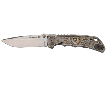 Nóż składany Spartan Blades Harsey Folder ''Flourishes'' Gray Titanium, Stonewashed MagnaCut by William W. Harsey (SF5FLRISHS)
