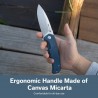 Nóż składany Sencut Skarnax Blue Canvas Micarta, Satin 9Cr18MoV (S24025-3)