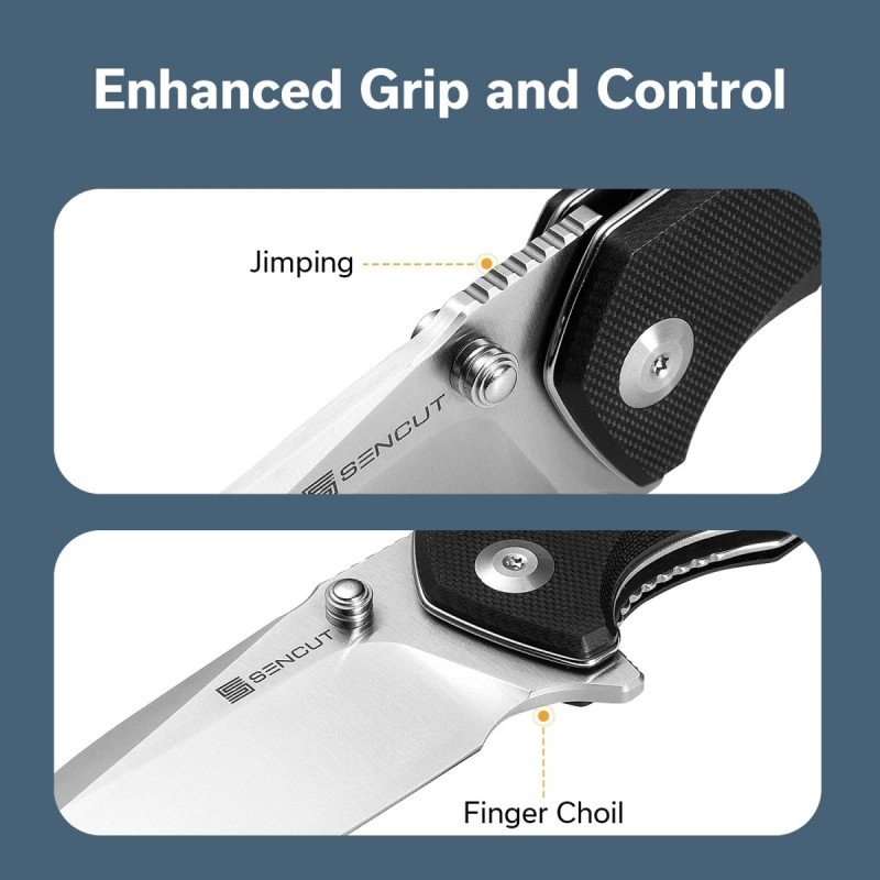 Nóż składany Sencut Skarnax Black G10, Satin 9Cr18MoV (S24025-1)