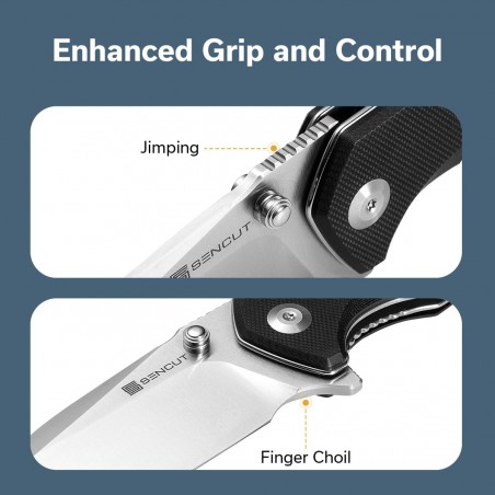 Nóż składany Sencut Skarnax Black G10, Satin 9Cr18MoV (S24025-1)