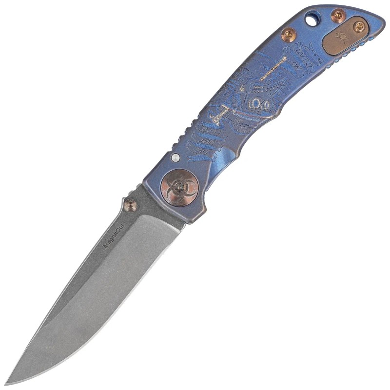 Nóż składany Spartan Blades Harsey Folder 3.25 Plague Doctor Blue Titanium, Stonewashed MagnaCut by William W. Harsey (SF10 Cust
