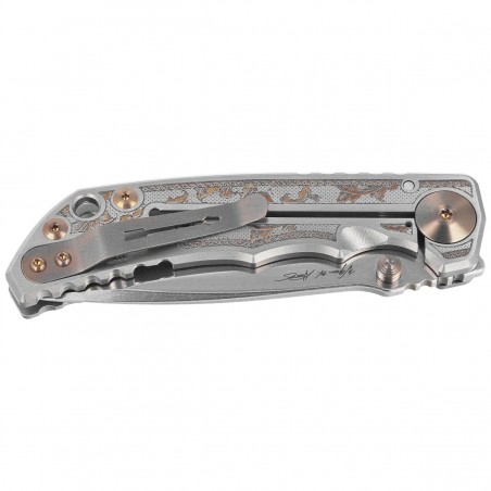 Nóż składany Spartan Blades Harsey Folder ''Flourishes'' Gray Titanium, Stonewashed MagnaCut by William W. Harsey (SF5FLRISHS)