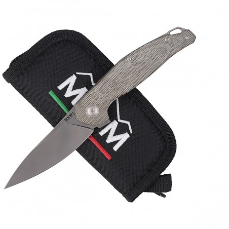 Nóż składany MKM Goccia Green Canvas Micarta, Satin M390 by Jens Ansø (MKGC-GC)