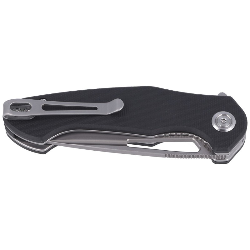 Nóż składany Kubey Dugu Black G10, Sand Blasted 14C28N (KU210E)