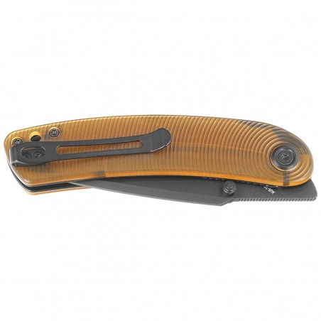 Nóż składany Kubey Momentum Ultem, Black Stonewashed AUS-10 by Sherif Manganas (KU344N)