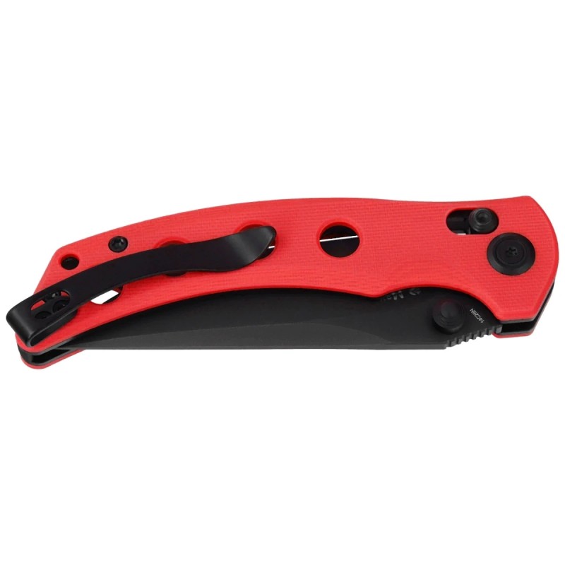 Nóż składany Kubey Hound KU172E Red G10, Blackwashed 14C28N by Maksim Tkachuk