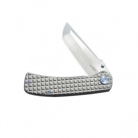 Nóż składany Kubey Interflow Gray Frag Titanium, Satin M390 by James Lowe (KB294A)