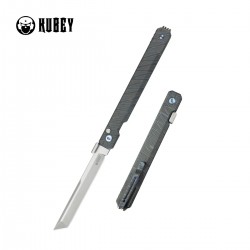 Nóż składany Kubey Prism Flamed Titanium, Beadblasted 14C28N by Yuze Zhong (KB243C)