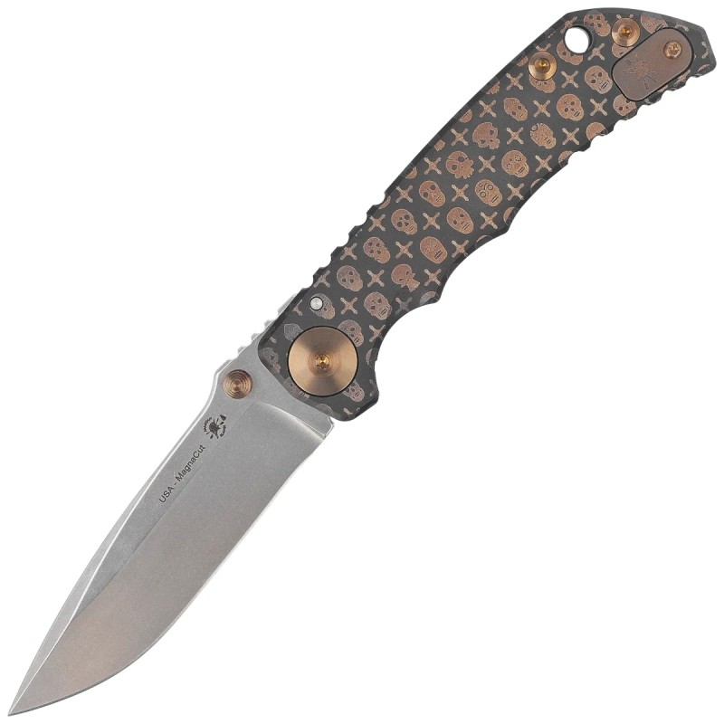 Nóż składany Spartan Blades Harsey Folder ''Gilded Skulls'' Titanium, Stonewashed MagnaCut
