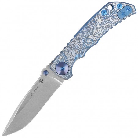Nóż składany Spartan Blades Harsey Folder ''Paisley Blue'' Titanium, Stonewashed MagnaCut