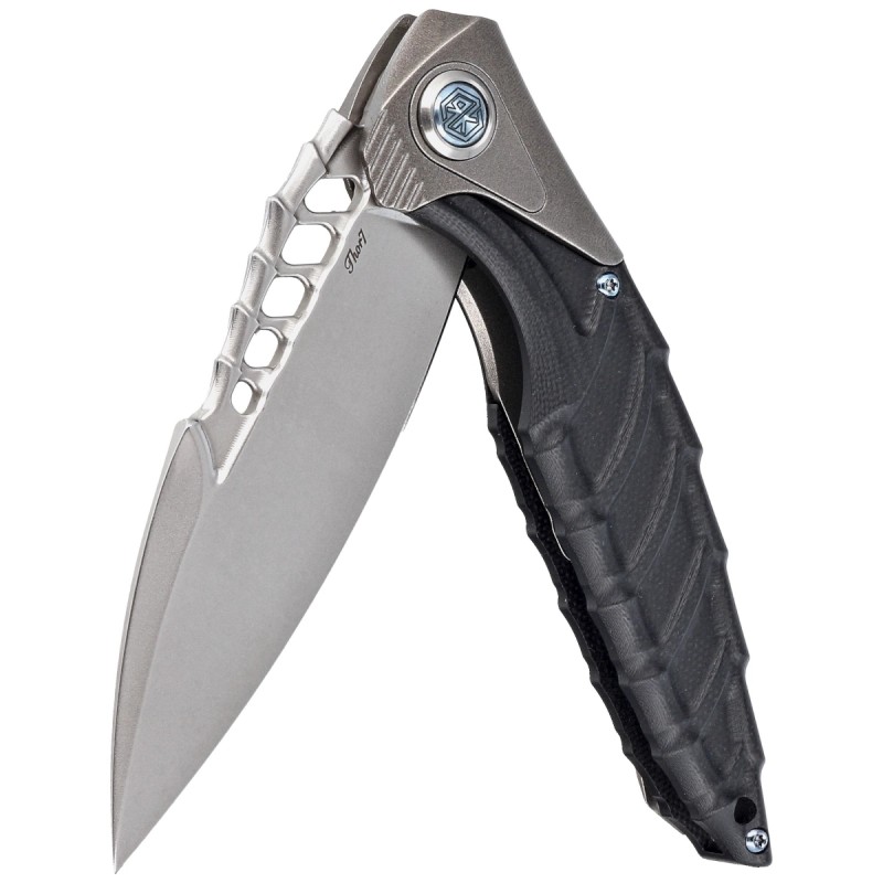 Nóż składany RikeKnife Thor 7 Integral Titanium/Black G10, Satin 154CM (RK-THOR7-B)