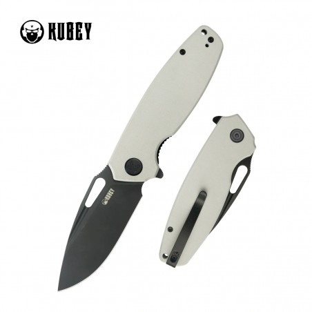 Nóż składany Kubey Tityus White G10, Blackwashed 14C28N (KU322W)