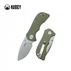 Nóż składany Kubey Karaji Green G10, Beadblasted 14C28N (KU180S)