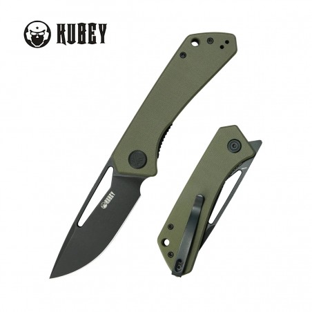Nóż składany Kubey Thalia Green G10, Blackwash 14C28N (KU331T)